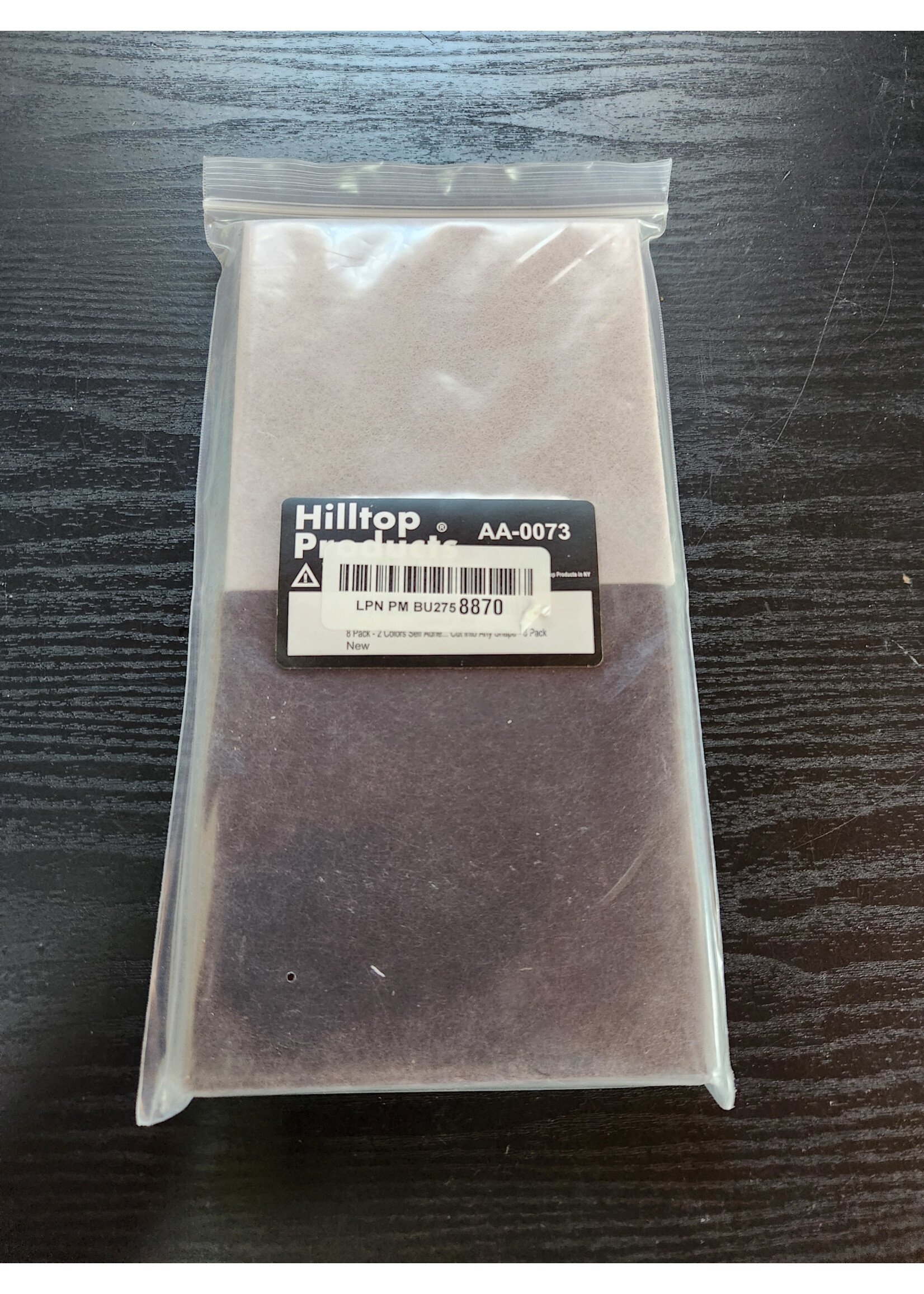 Hilltop Products 8 Pack - 2 Colors Self Adhesive Square Furniture Felt Pad Surface Protector for Hardwood, Tile, Laminated Floor - Cut into Any Shape AA-0073