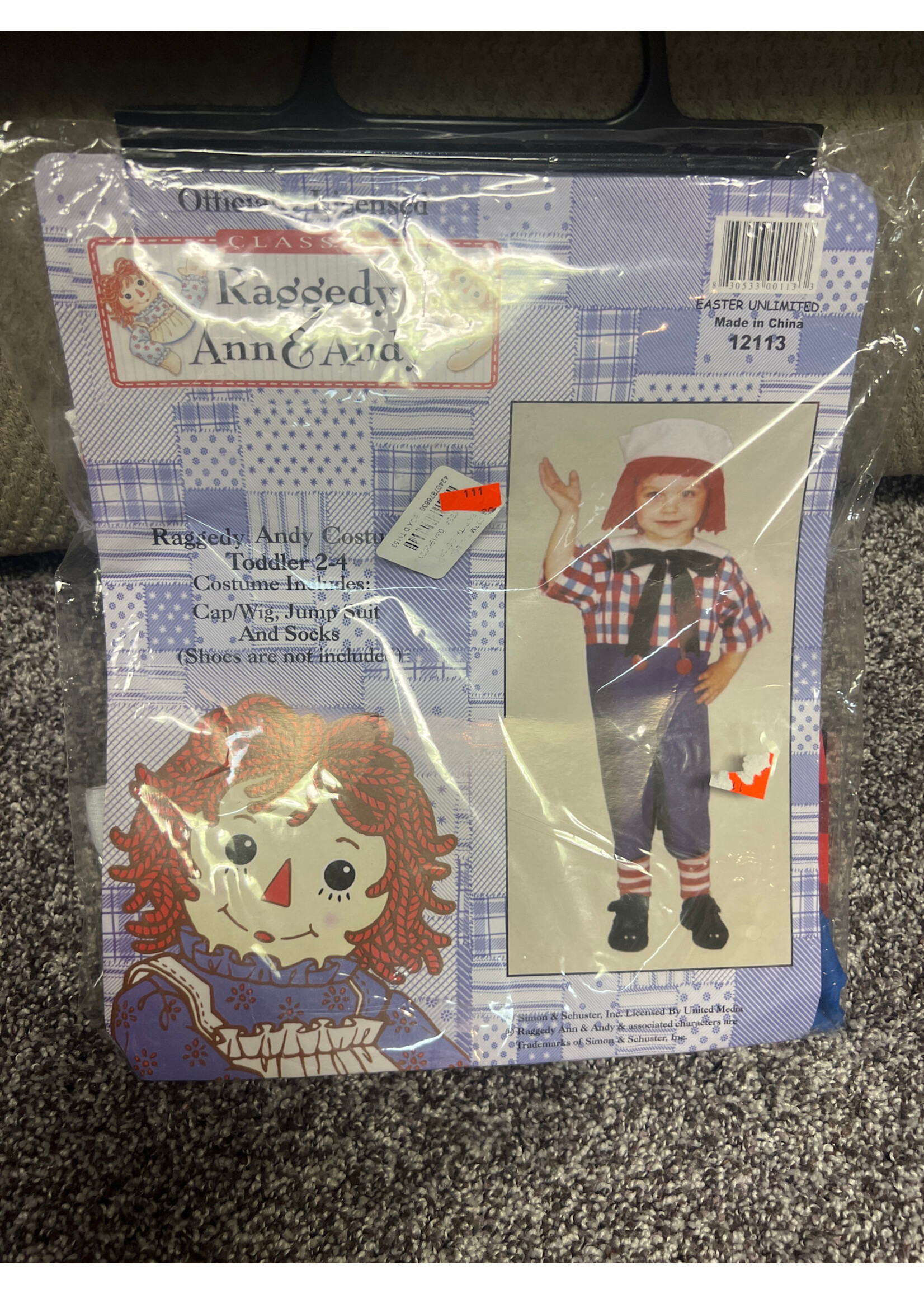 Simon & Schuster Inc Raggedy Ann & Andy - Raggedy Andy Costume toddler 2-4