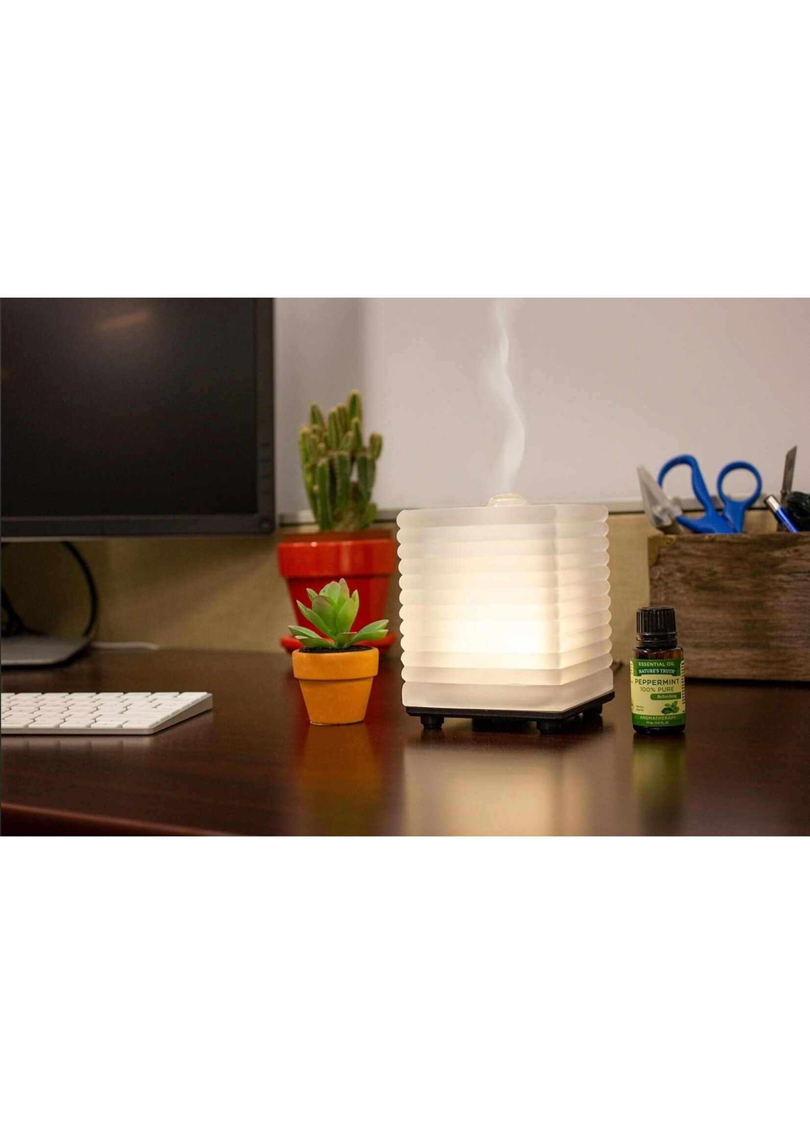 Nature's Truth Aromatherapy Essential Oil Diffuser Ultrasonic Glittering Glass Cool Mist