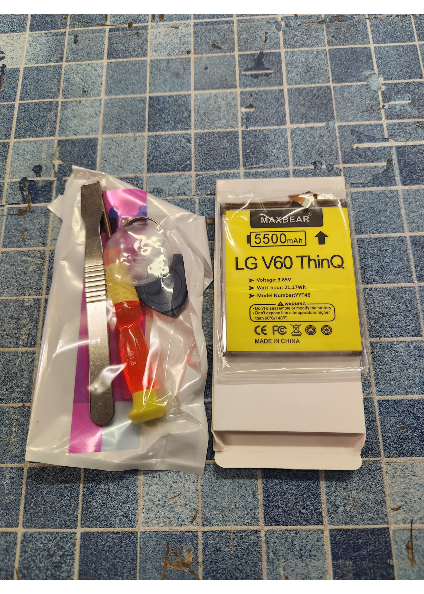 MAXBEAR V60 ThinQ 5G Battery, (Upgraded) 5500mAh 3.85V Li-Polymer Replacement Battery for LG V60 ThinQ