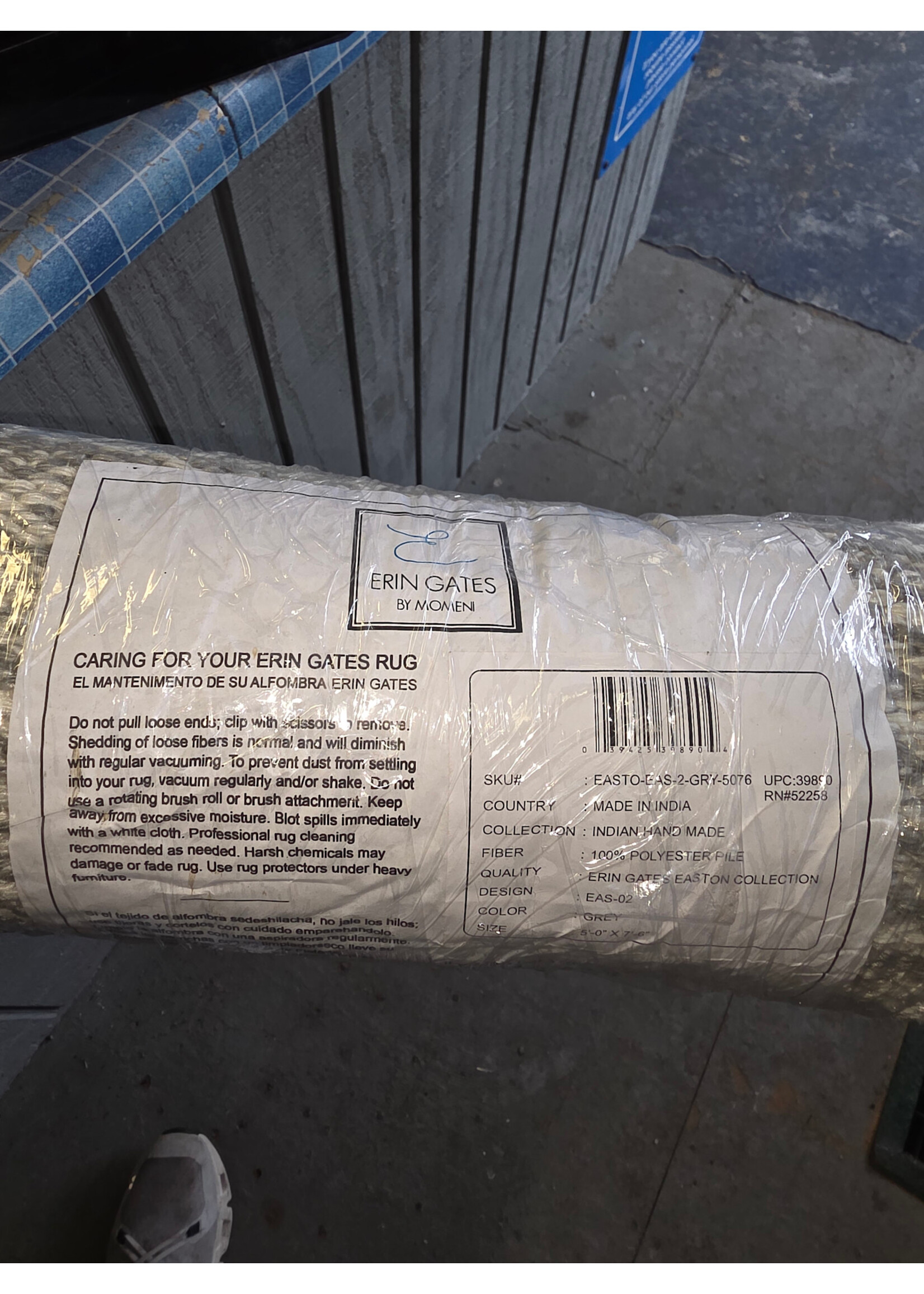 Easton Congress Area Rug Erin Gates by Momeni 5’0” x  7' 6"  Grey