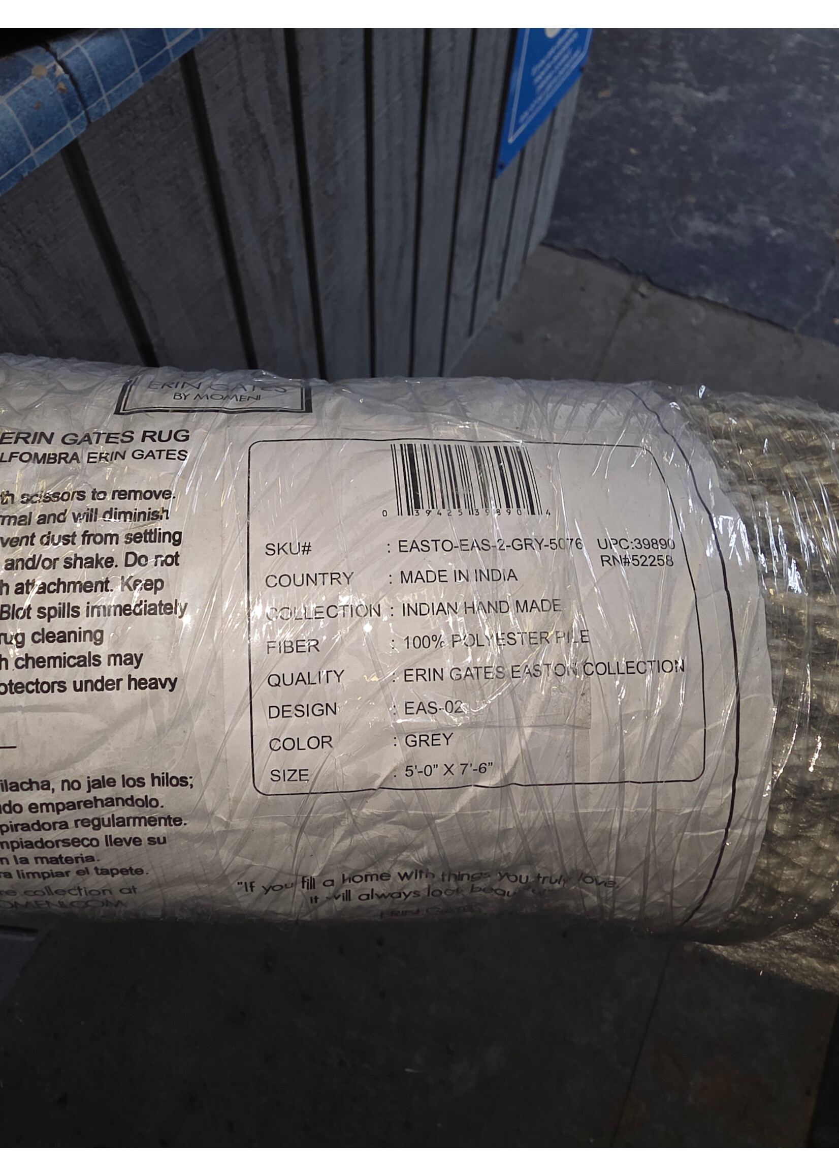 Easton Congress Area Rug Erin Gates by Momeni 5’0” x  7' 6"  Grey