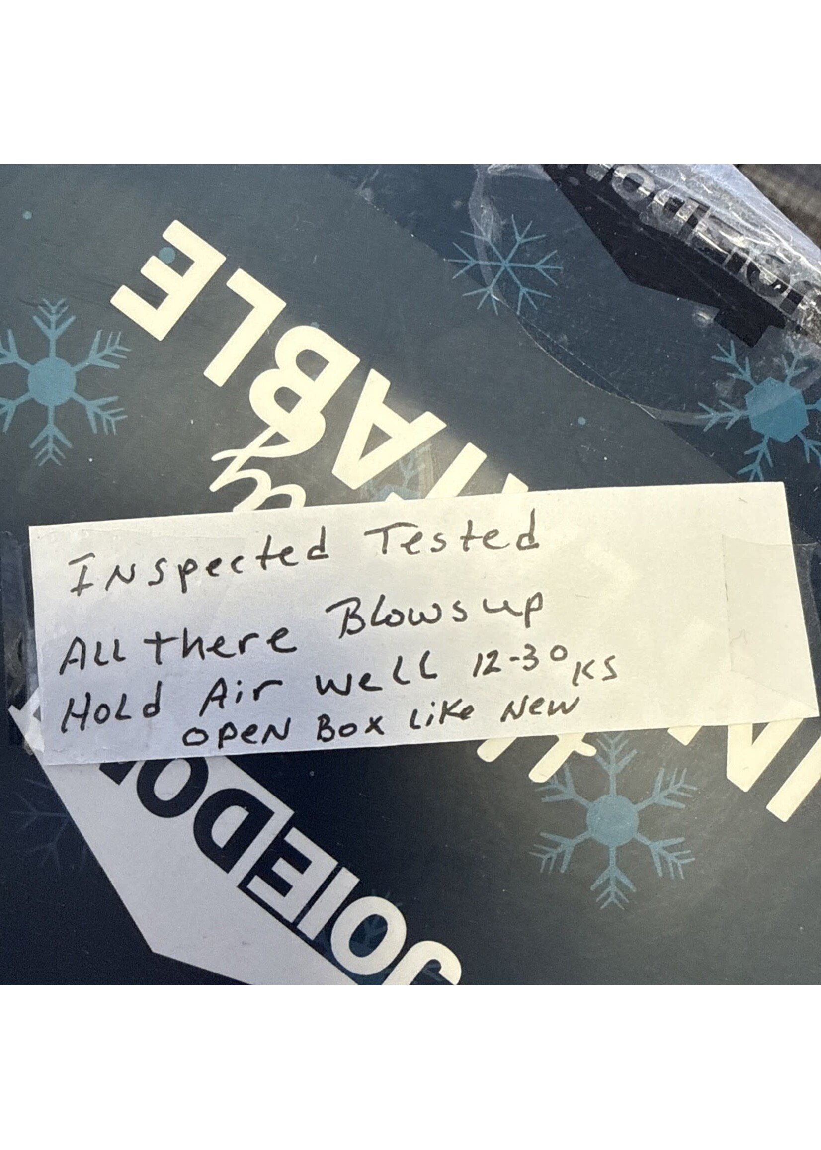 Open Box- Joie Domi Climbing/Hanging Santa W/ Gift Box LED Lighted Inflatable 6’