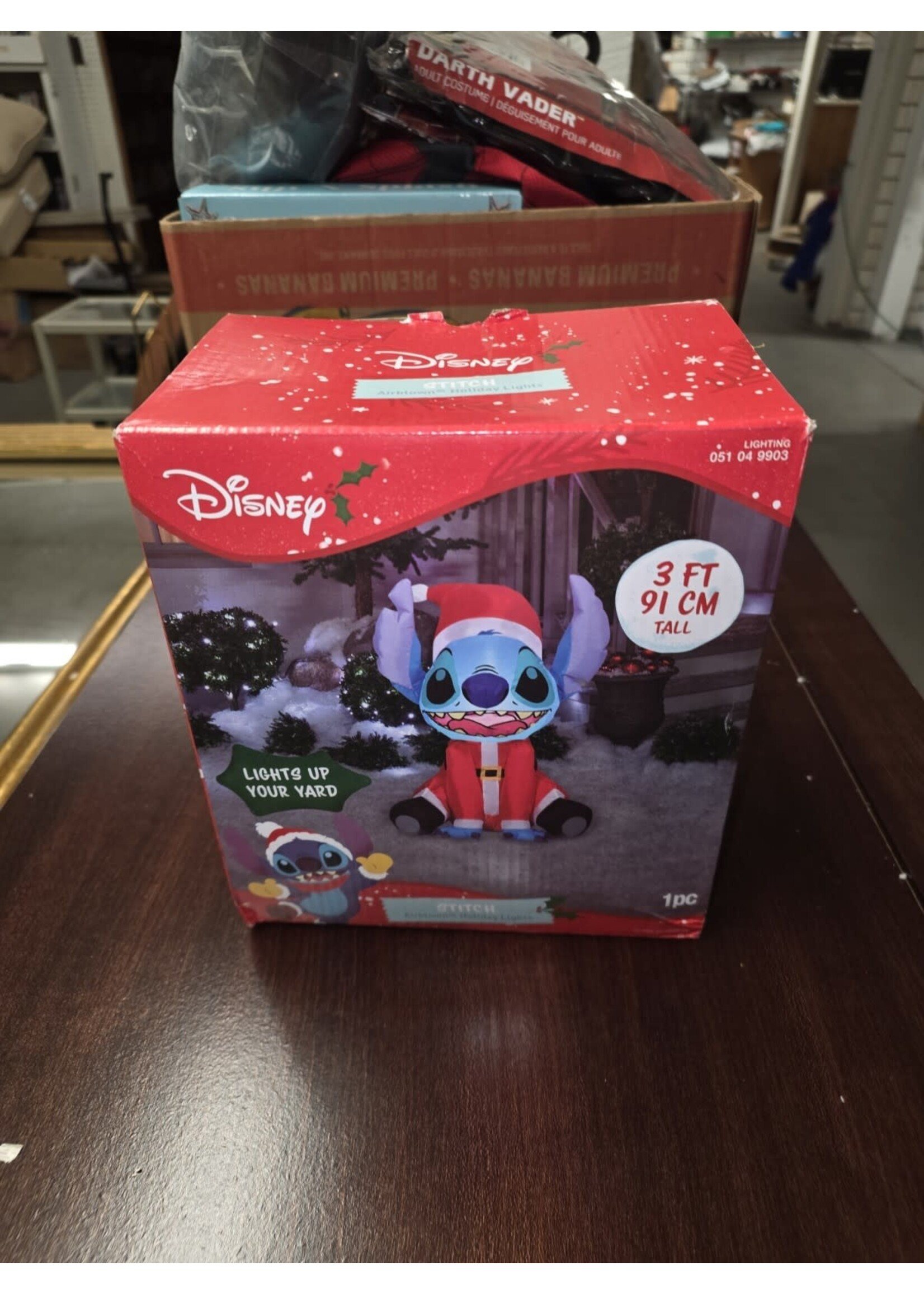 Disney Stitch Santa Hat Christmas Gemmy Airblown Inflatable 3 Ft