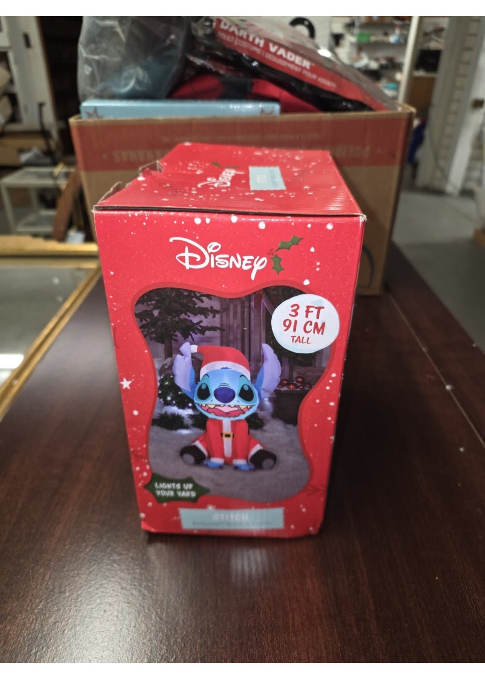 Disney Stitch Santa Hat Christmas Gemmy Airblown Inflatable 3 Ft