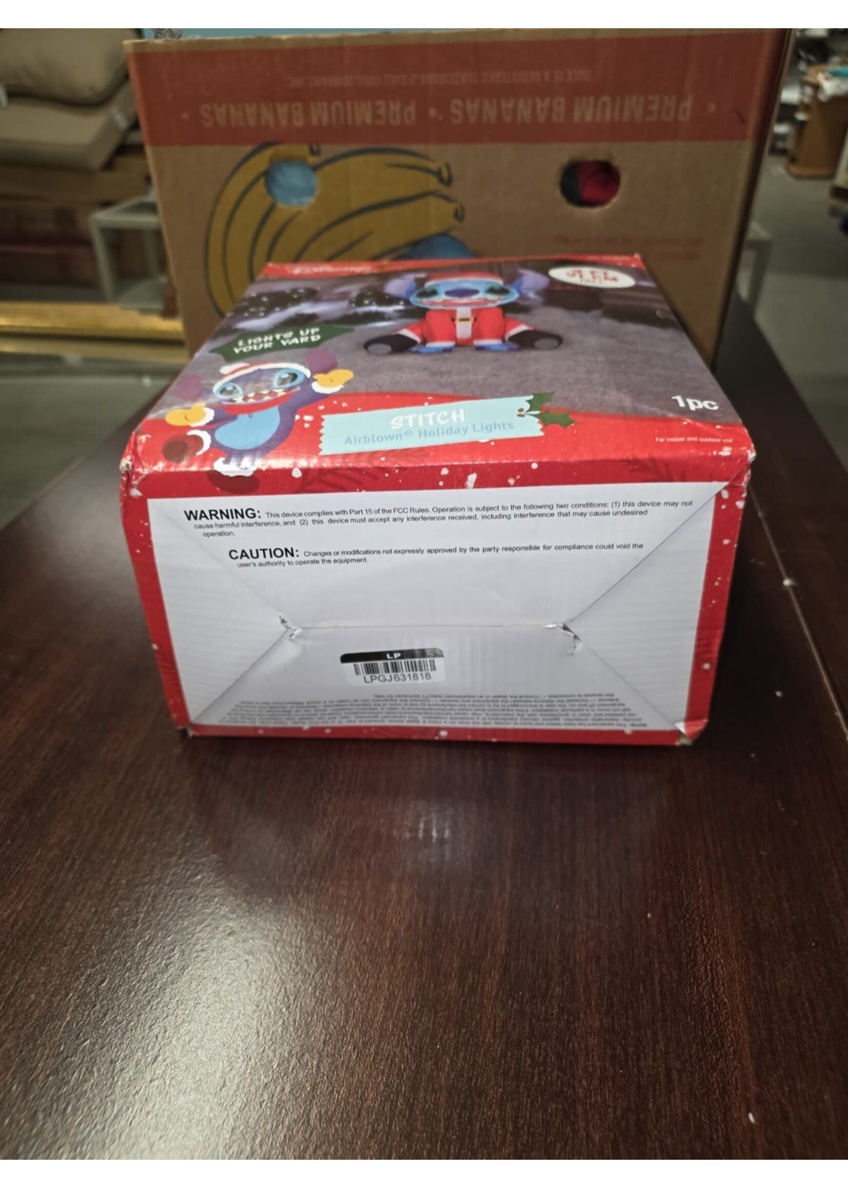 Disney Stitch Santa Hat Christmas Gemmy Airblown Inflatable 3 Ft