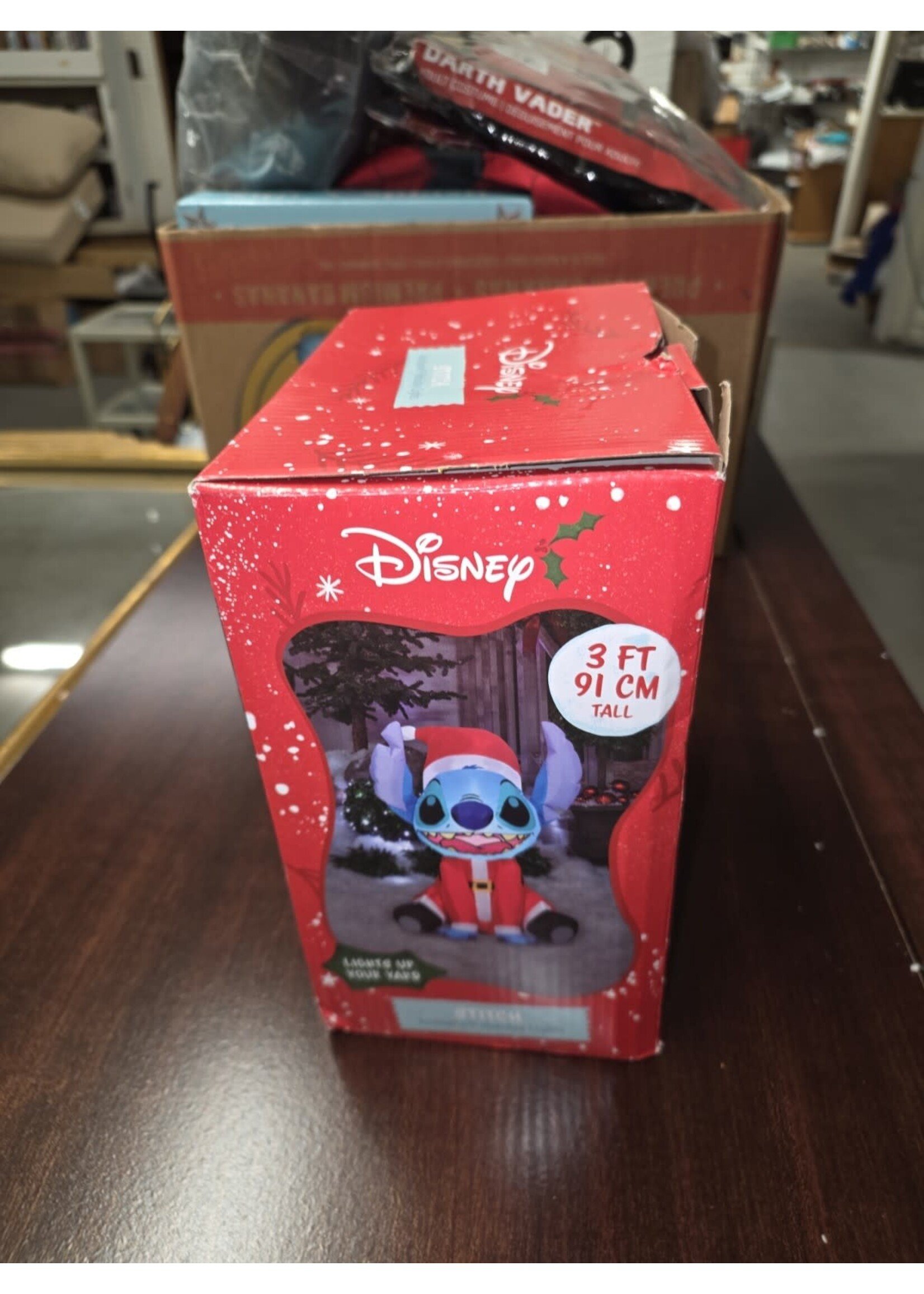 Disney Stitch Santa Hat Christmas Gemmy Airblown Inflatable 3 Ft