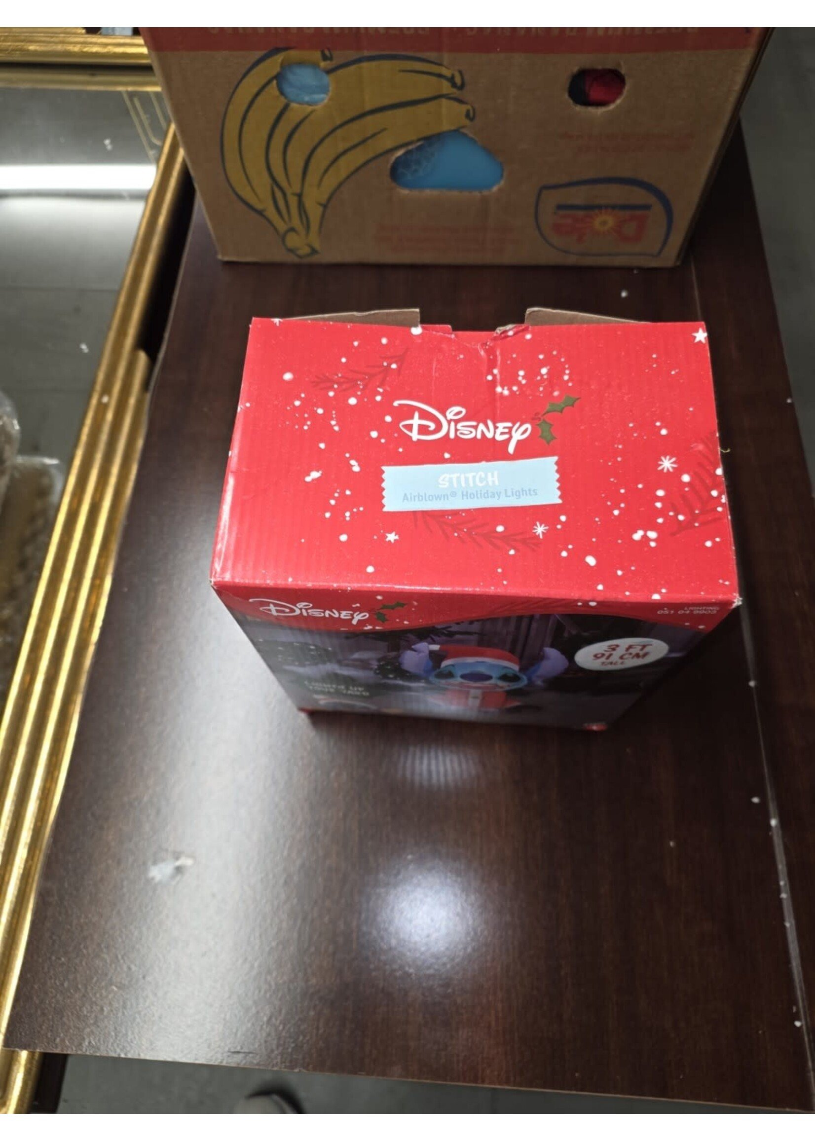 Disney Stitch Santa Hat Christmas Gemmy Airblown Inflatable 3 Ft