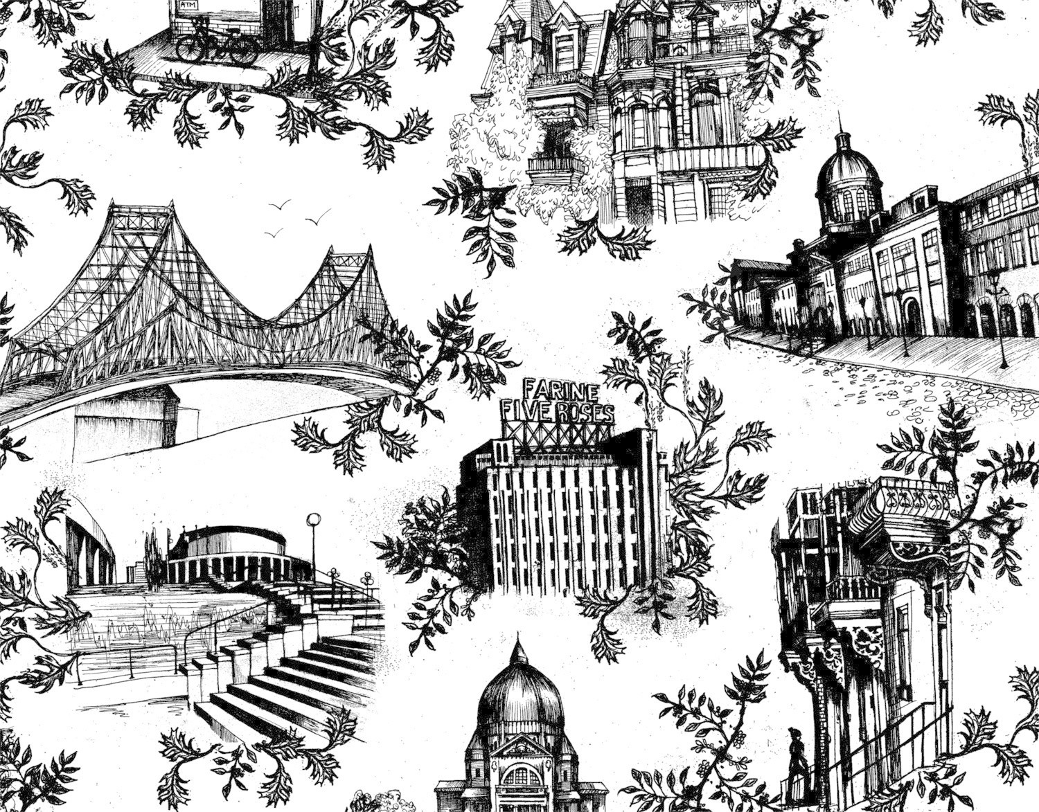 Papier Peint TOILE DE VILLE