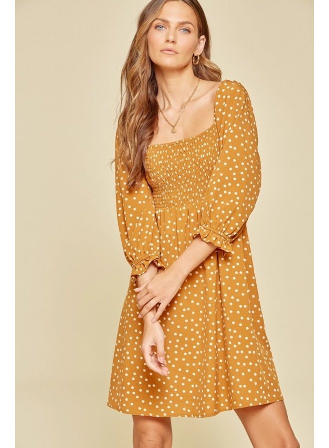 smocked polka dot