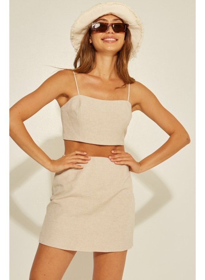 Linen Top/Skirt Set