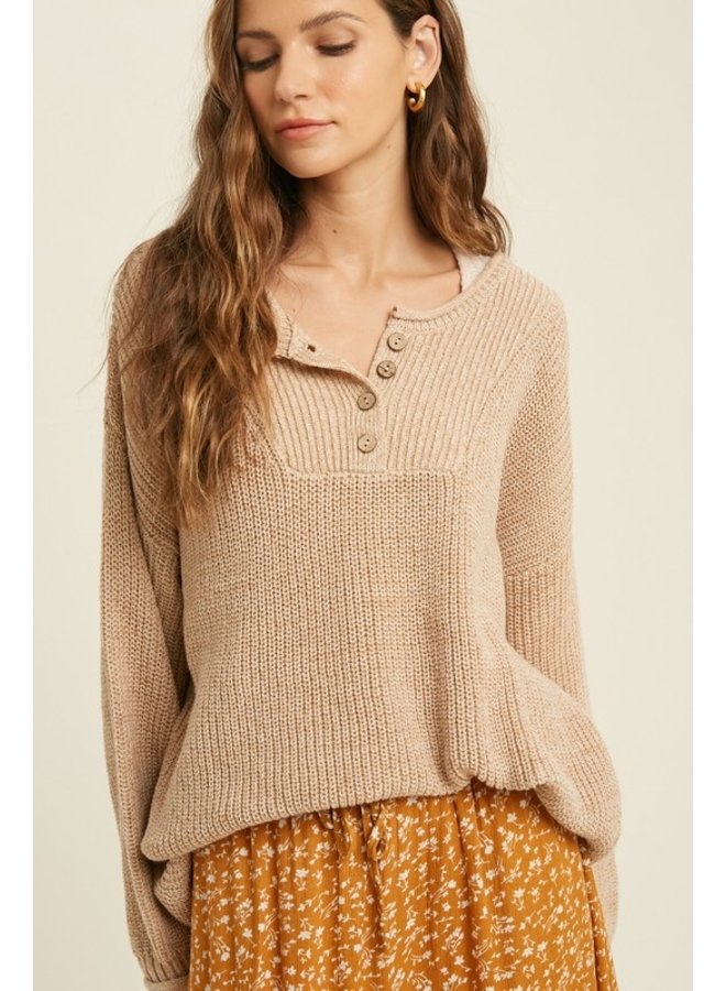 Chunky Henley Sweater