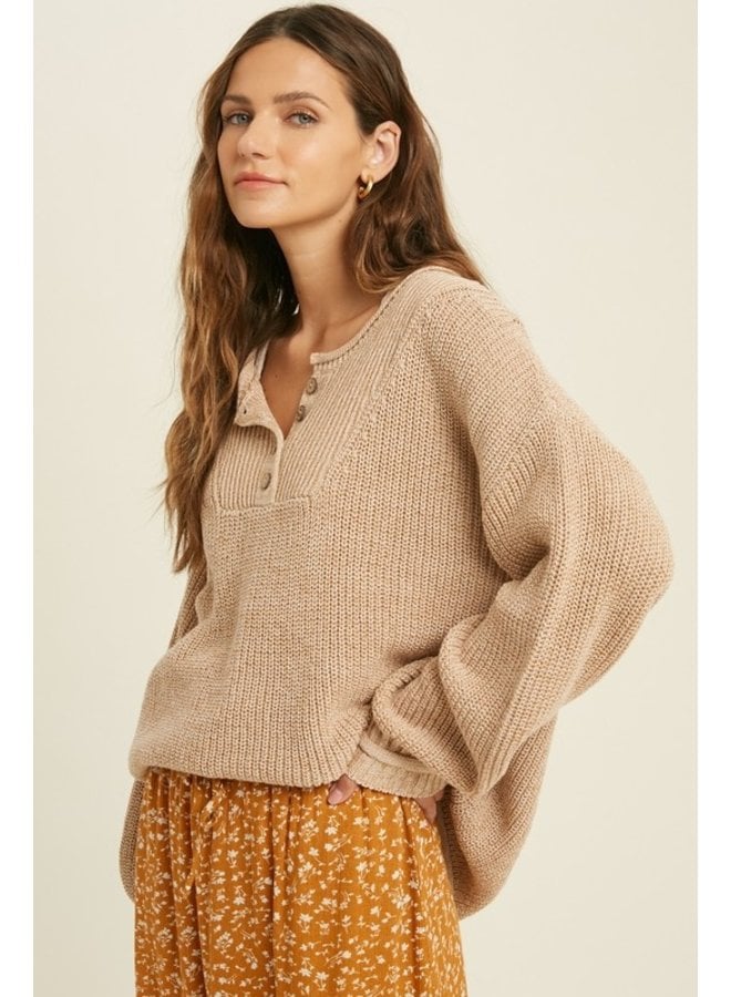 Chunky Henley Sweater
