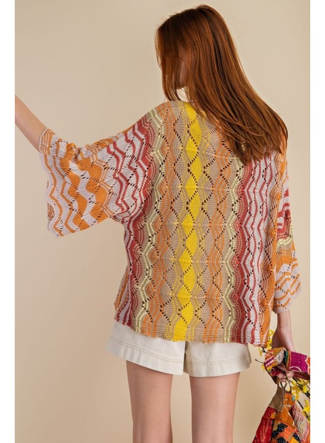 Multi Color Loose Woven Sweater