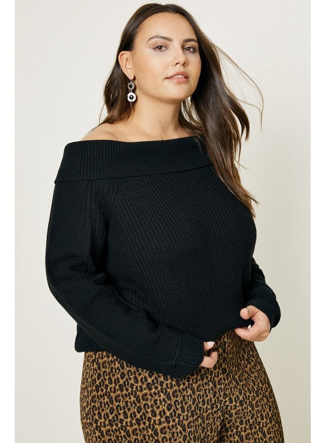 Off The Shoulder Chunky Sweater