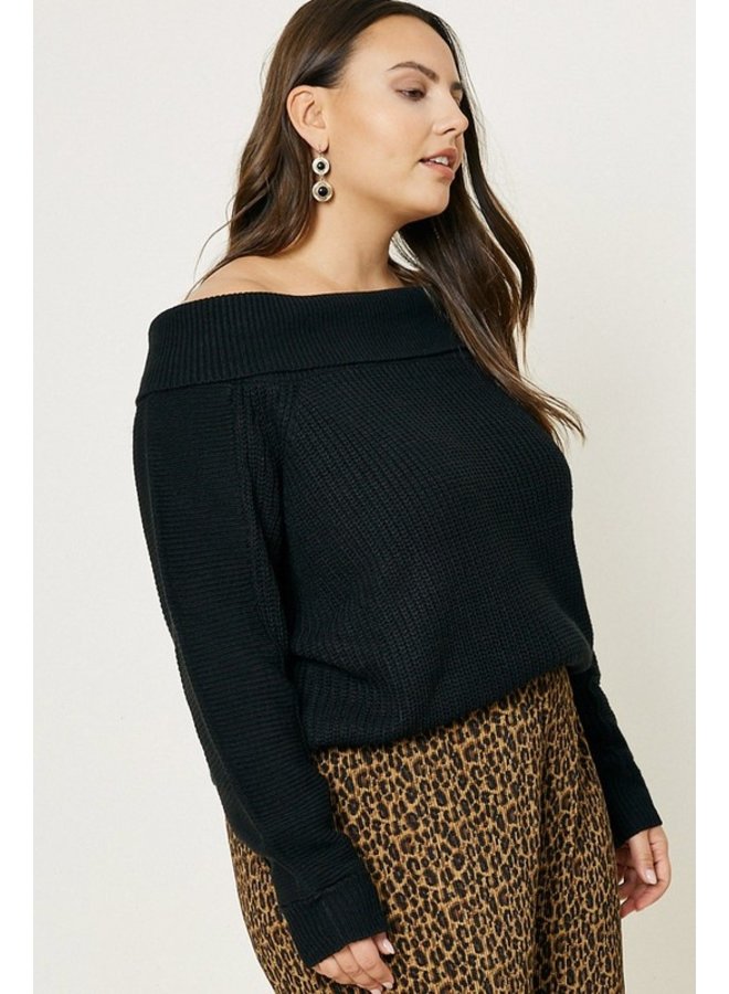 Off The Shoulder Chunky Sweater