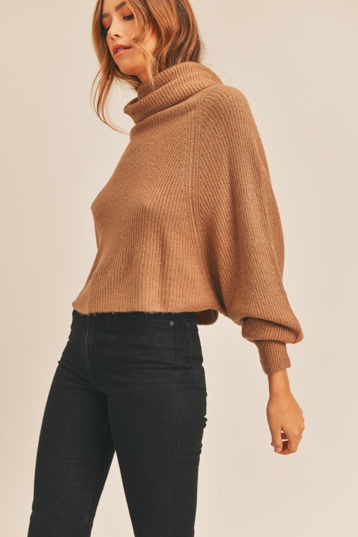 Dolman Sleeve Turtleneck Sweater 