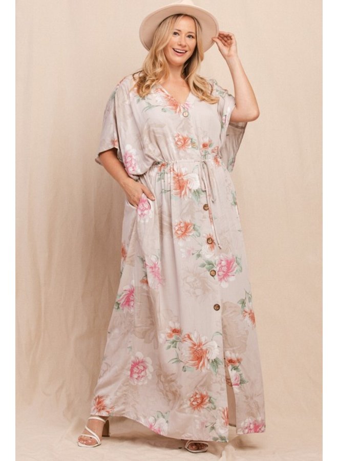 Floral Kimono Maxi Dress