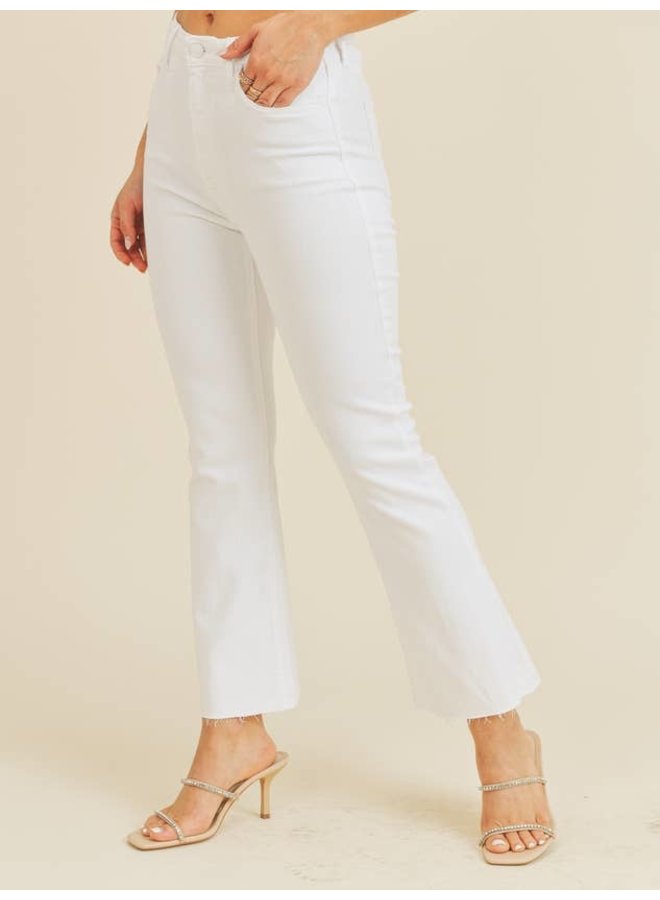 White Cropped Flare Jeans