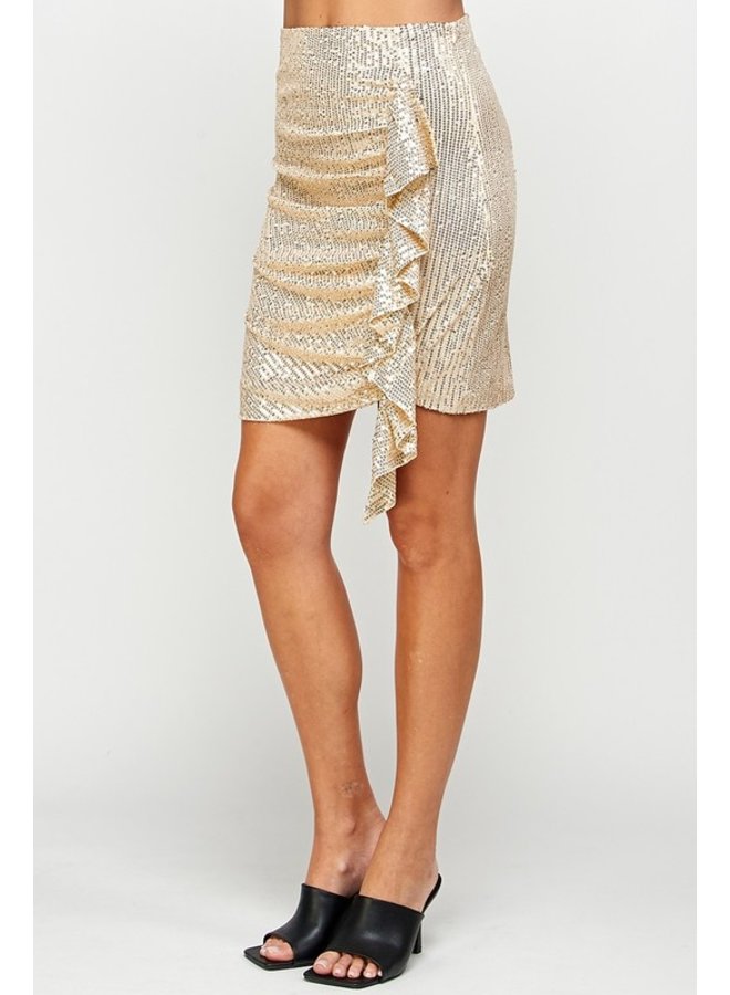 Sequin Frilly Mini Skirt