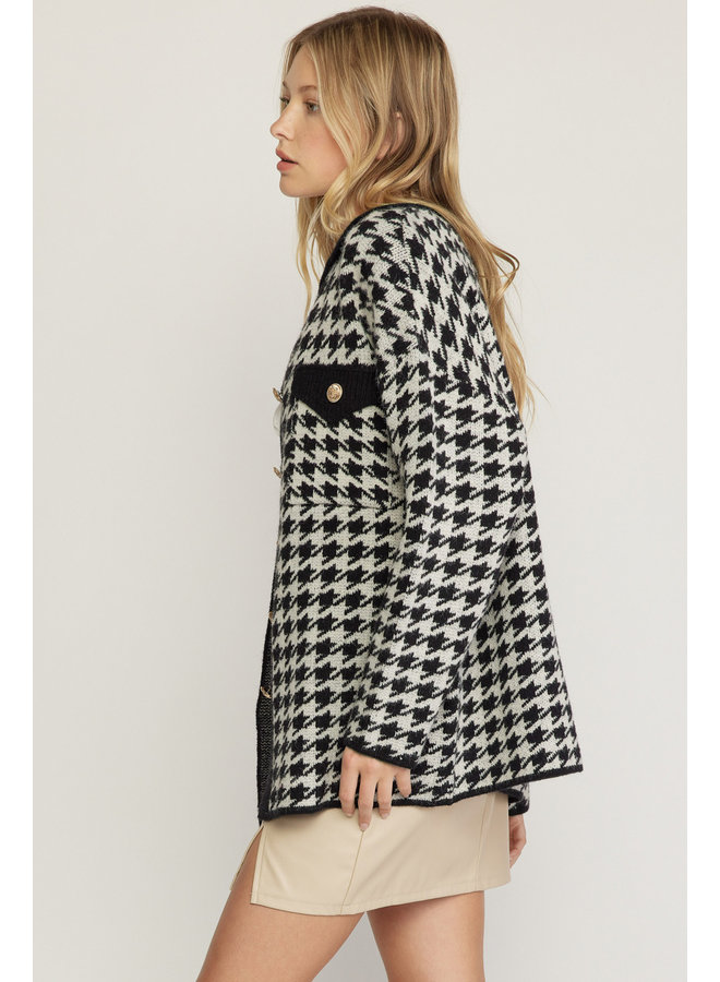 Houndstooth Collared Shacket