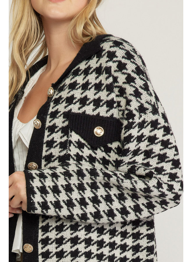 Houndstooth Collared Shacket