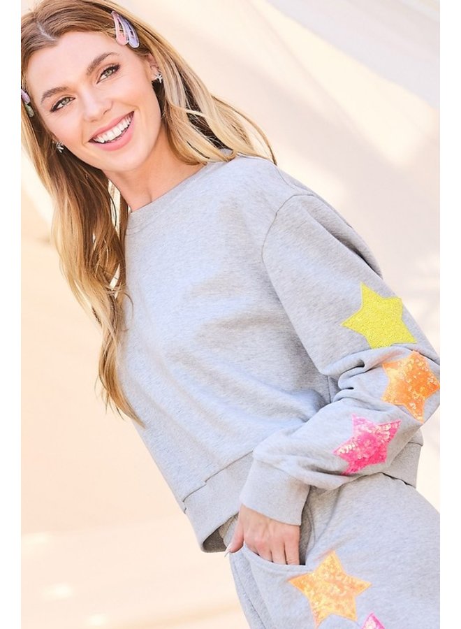 Sequin Star Sweatshirt - Kirby's Kloset