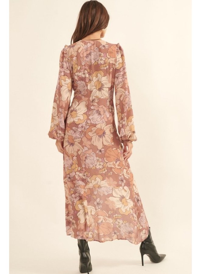 Floral Button-Down Midi Dress