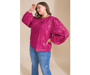 Hot Pink Plus Size Blouse -  Canada