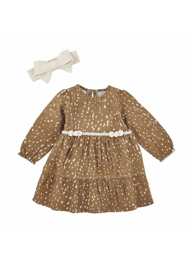 Fawn Print Gauze Dress