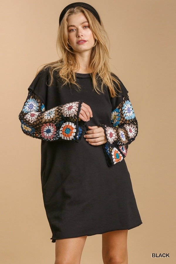 Crochet Sleeve Dress Kirby's Kloset