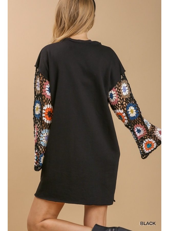 Crochet Sleeve Dress Kirby's Kloset