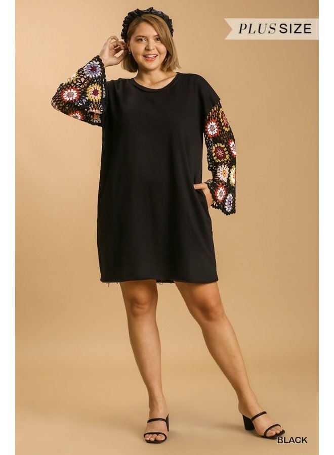 Crochet Sleeve Dress Kirby's Kloset