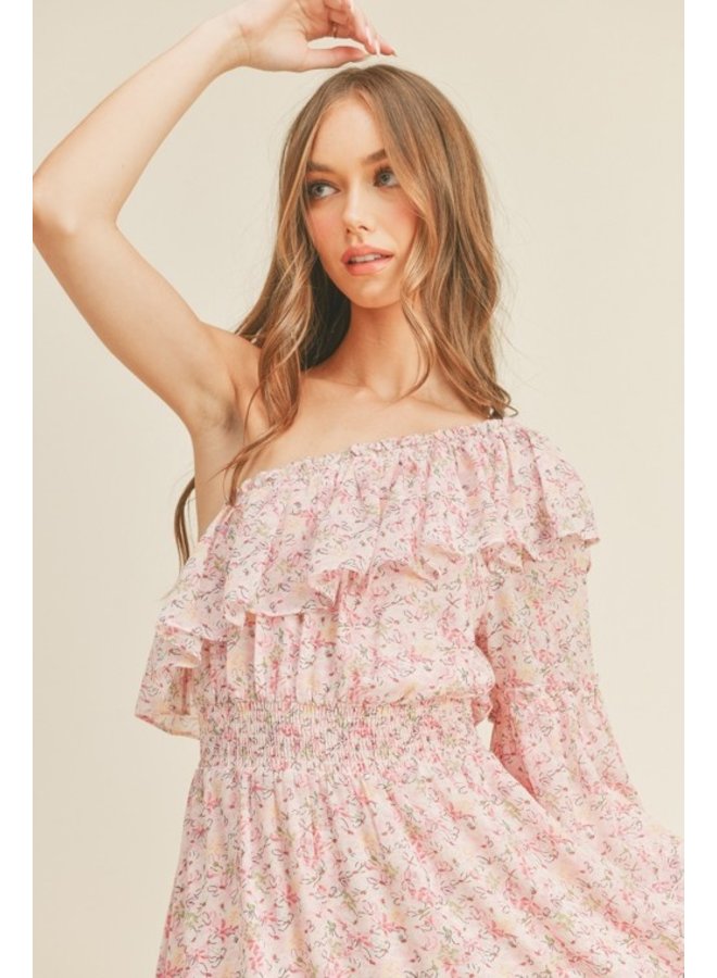 One Shoulder Ruffle Midi Dress Kirby s Kloset