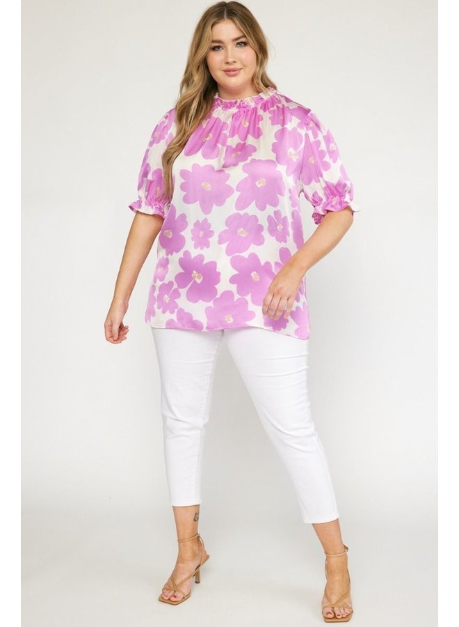 Floral High Neck Blouse