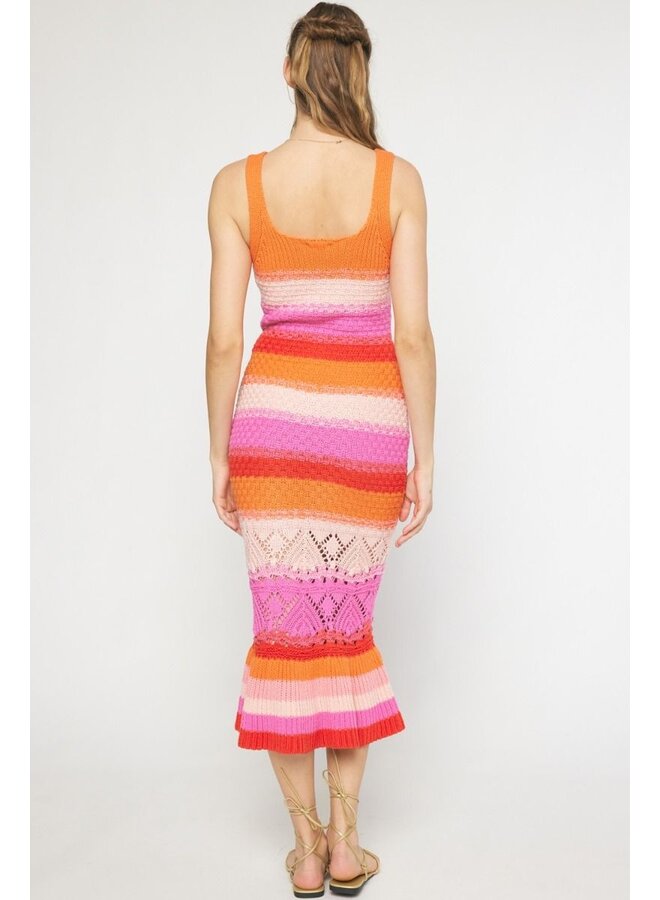 Crochet Fitted Midi Dress