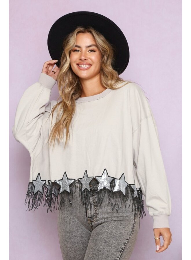 Star Fringe Sweatshirt - Kirby's Kloset