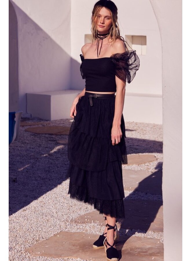 Off-The-Shoulder Organza Crop Top