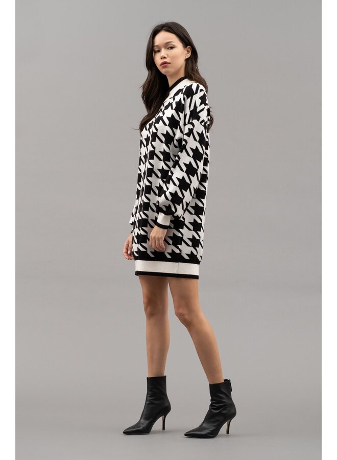 Houndstooth Sweater Dress