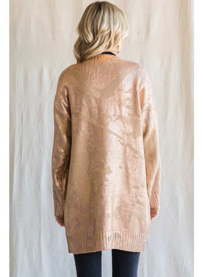 Shiny Tonal Cardigan