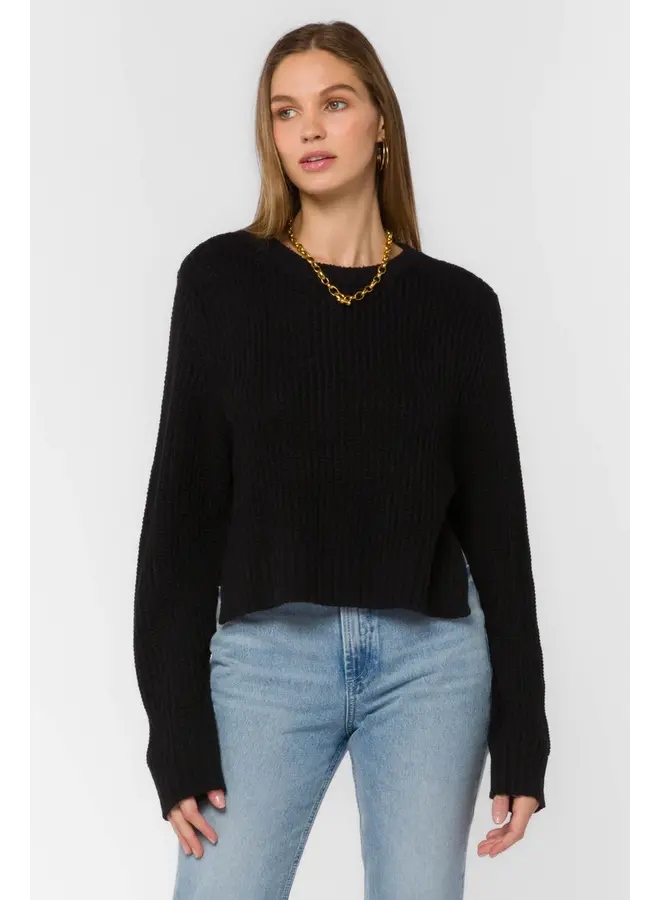 Black Side Slit Sweater