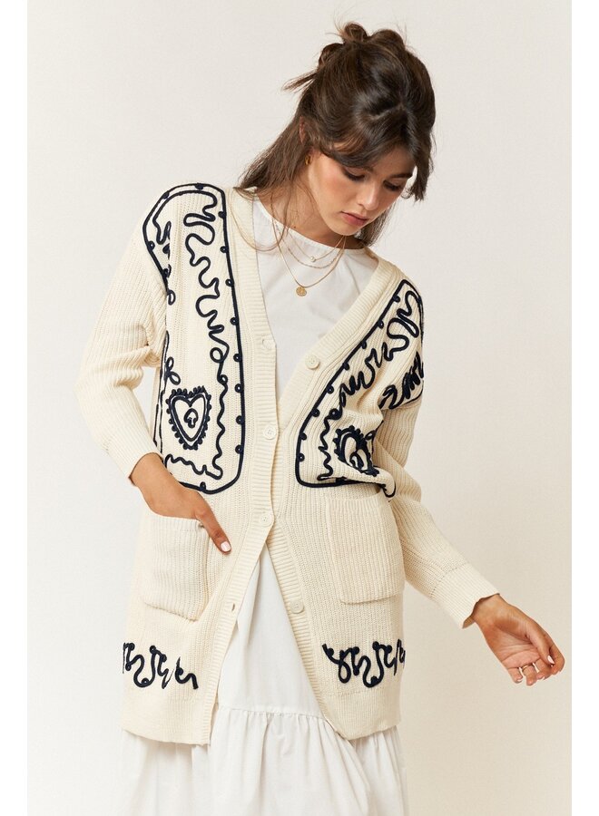 Embroidered Cardigan