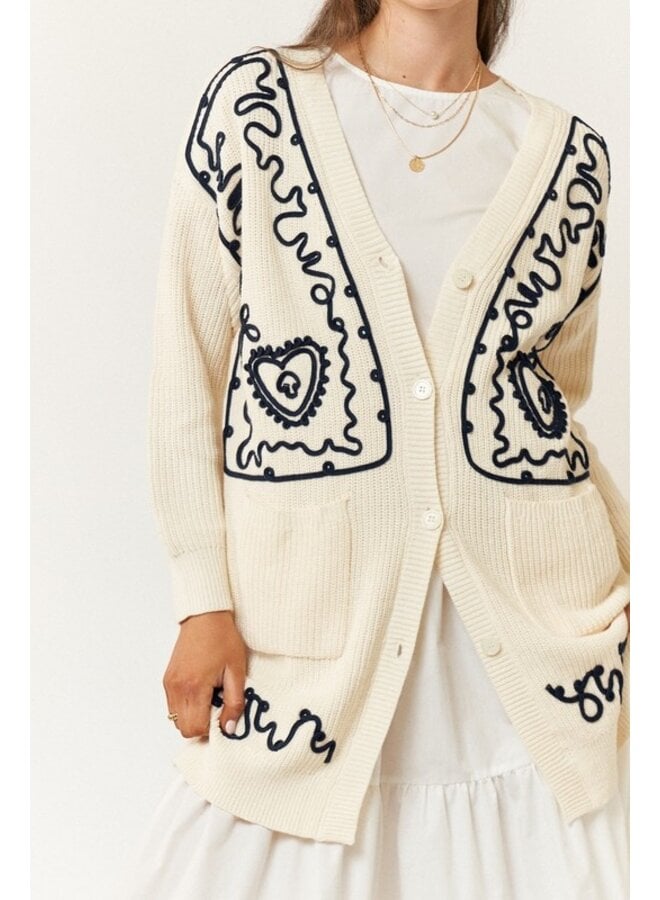 Embroidered Cardigan