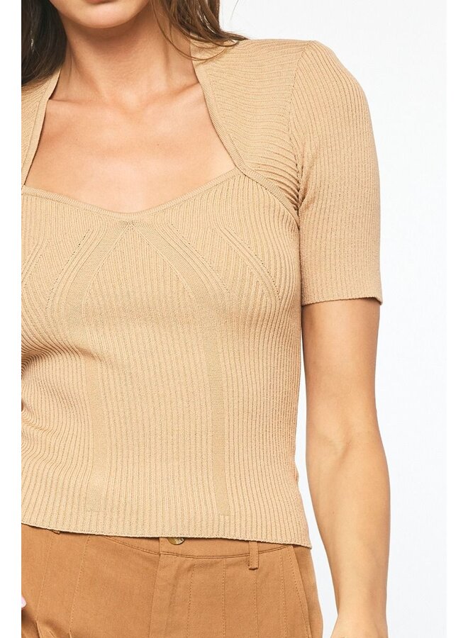 Ribbed Outlined Top