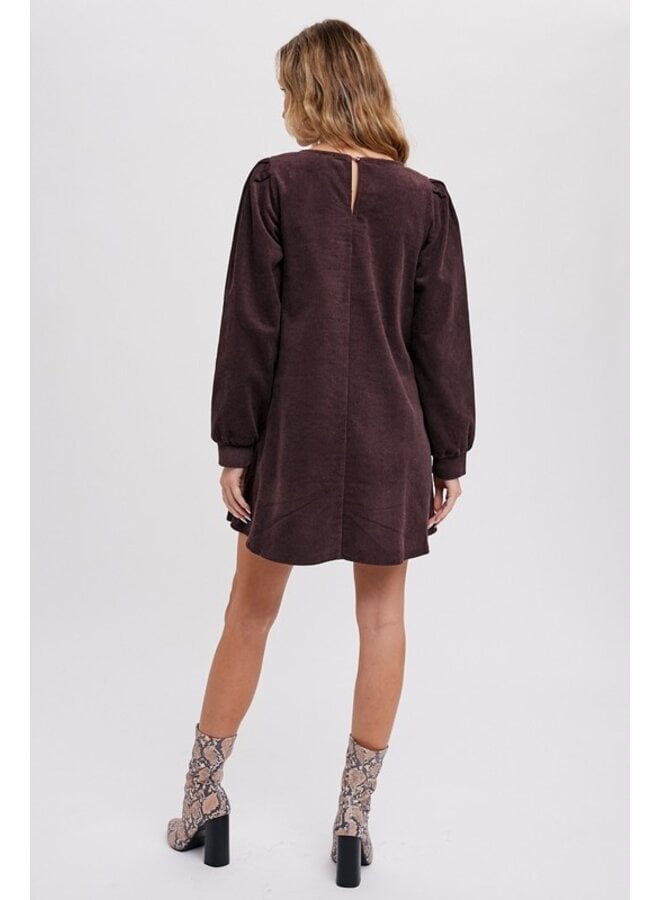 Long Sleeve Corduroy Dress