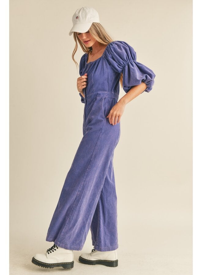 Purple Corduroy Jumpsuit