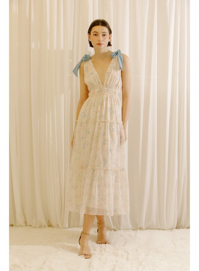 Pastel Floral Maxi Dress