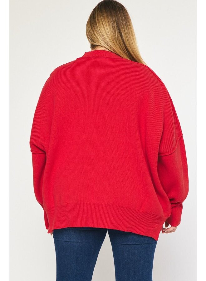 Oversized Red Sweater