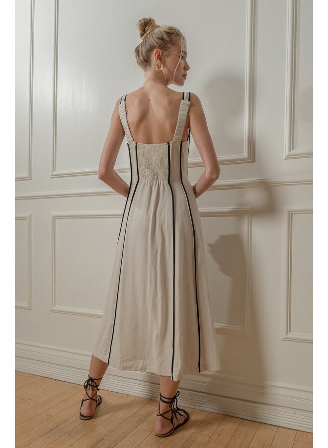 Linen Lined Midi Dress