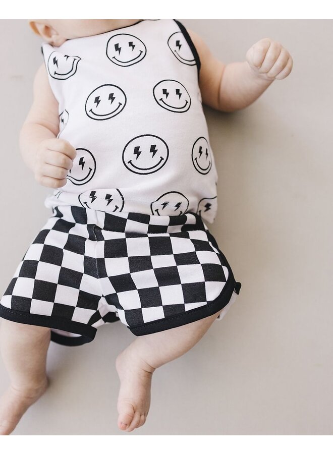 Checkered Smiley Tank/Short Set